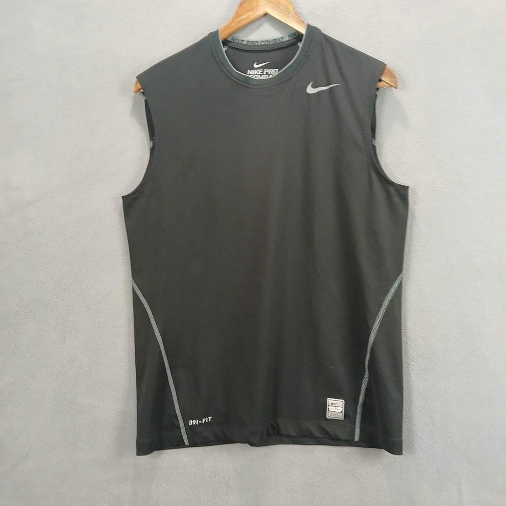 Nike Pro Combat Tank Top Mens Medium Black Fitted Dri Fit Performance Athletic